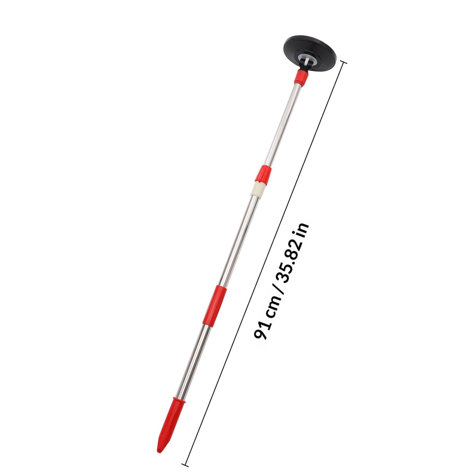 Lightweight Stainless Steel and Plastic Rotating Mop Replacement Handle Pole Fast Installation Home Office Cleaning Mop Pole красный