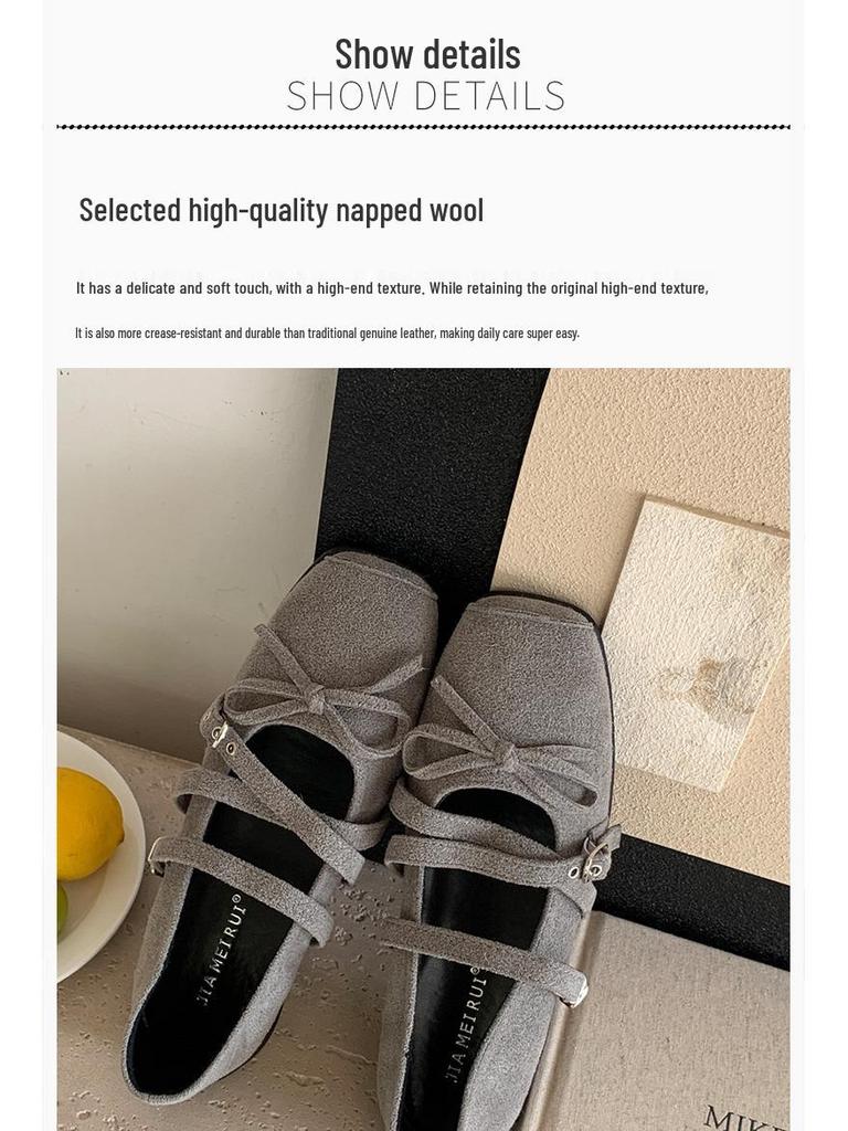 Mary Janes aus Leder im Retro-Stil mit eckiger Spitze - Flacher Absatz, Bequeme Damen-Abendschuhe 2025