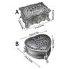 Antique Inspired Metal Jewelry Case With Egyptian Floral Designs Secure Storage for Earrings Rings Necklaces