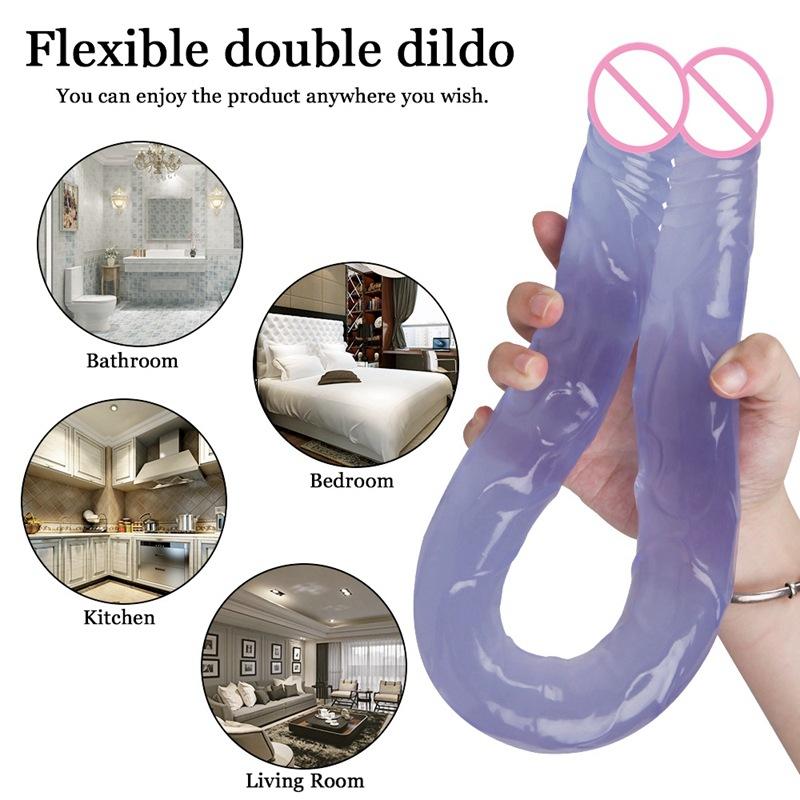 C15 Magic Whip dlouhé tlusté a super dlouhé dvouhlavé dildo ženské gay tažné dildo