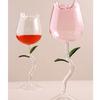 INS-Stil Rosewein-Glas, Eleganter hoher Stiel Rotwein-Kelch für Champagner, Cocktails & Romantisches Essen