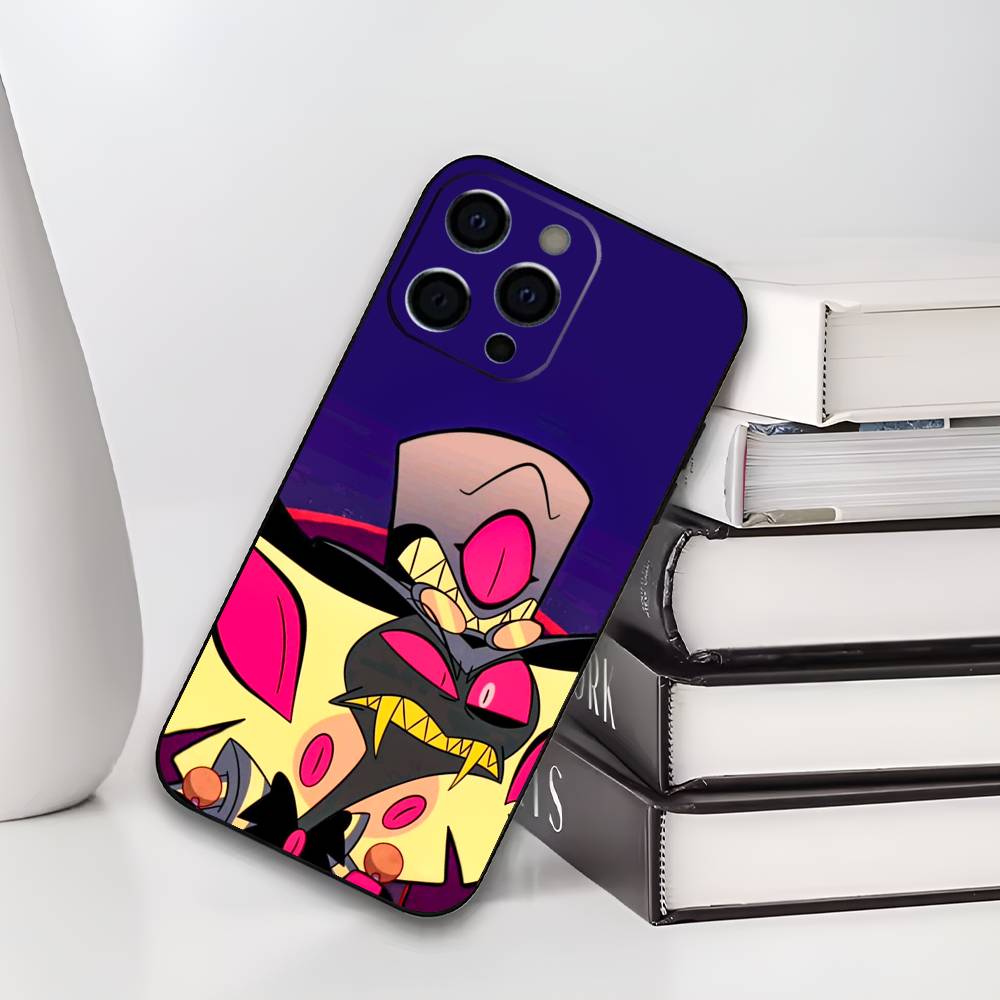 Sir Pentious H-Hazbin H-Hotel Phone Case For iPhone 17,16,15,14,13,12,11 Plus,Pro Max,XS,Soft Silicone Black Cover