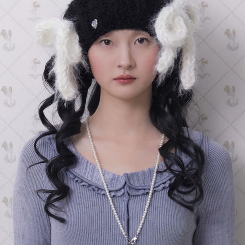 Eireve HANDGEHÄKELTES STIRNBAND OHRWÄRMER (SCHWARZ)