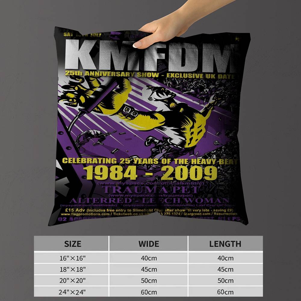 

KKMFDM Band Pillow Gift Home Office Decoration Bedroom Sofa Car Cushion Cover case x 30x30 cm
