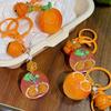 Bag Pendant 1:1 Realistic Orange Shape Resin Keychain with Bell Sound High Simulation Fruit Charm Key