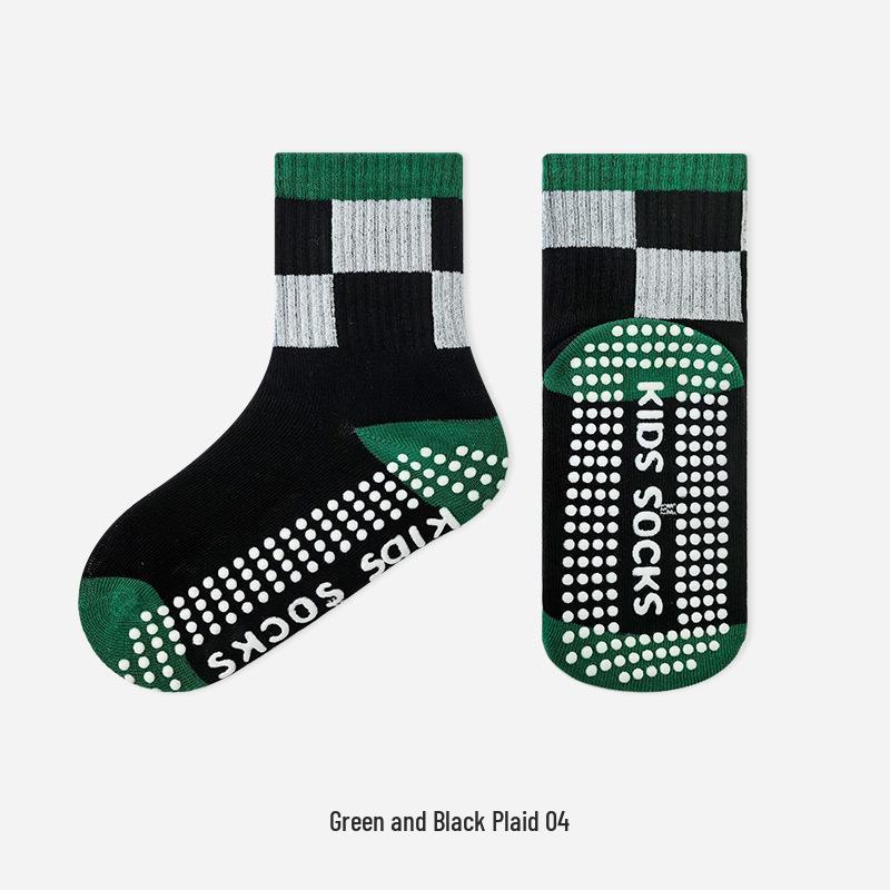 Trendy Anti-slip Mid-calf Socks for Men, Women, and Children - Ideal for Home, Indoor, Sports, and Trampoline Activities