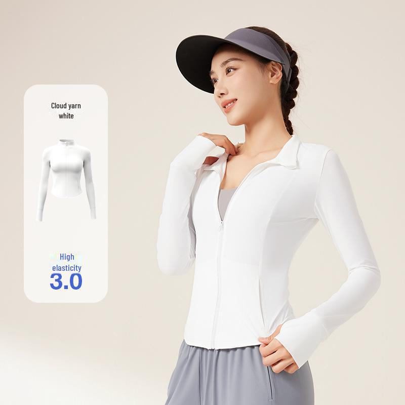 Juyitang Slim-Fit Women's UV Protection Summer Jacket - Breathable, Stand-Up Collar, Hoodless