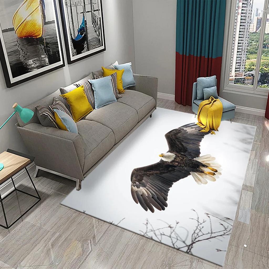 Dywan z Orłem 3D Dywan ze Wzorem Drapieżnego Zwierzęcia Dywan do Salonu na Sofę Dywan do Łazienki Antypoślizgowy Dywan do Sypialni Dywan do Kuchni Dekoracyjne Dywany Strefowe