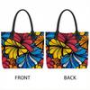  Colorful Floral Print Casual Tote Bag Large Capacity Daily Shoulder Handbag for Women
