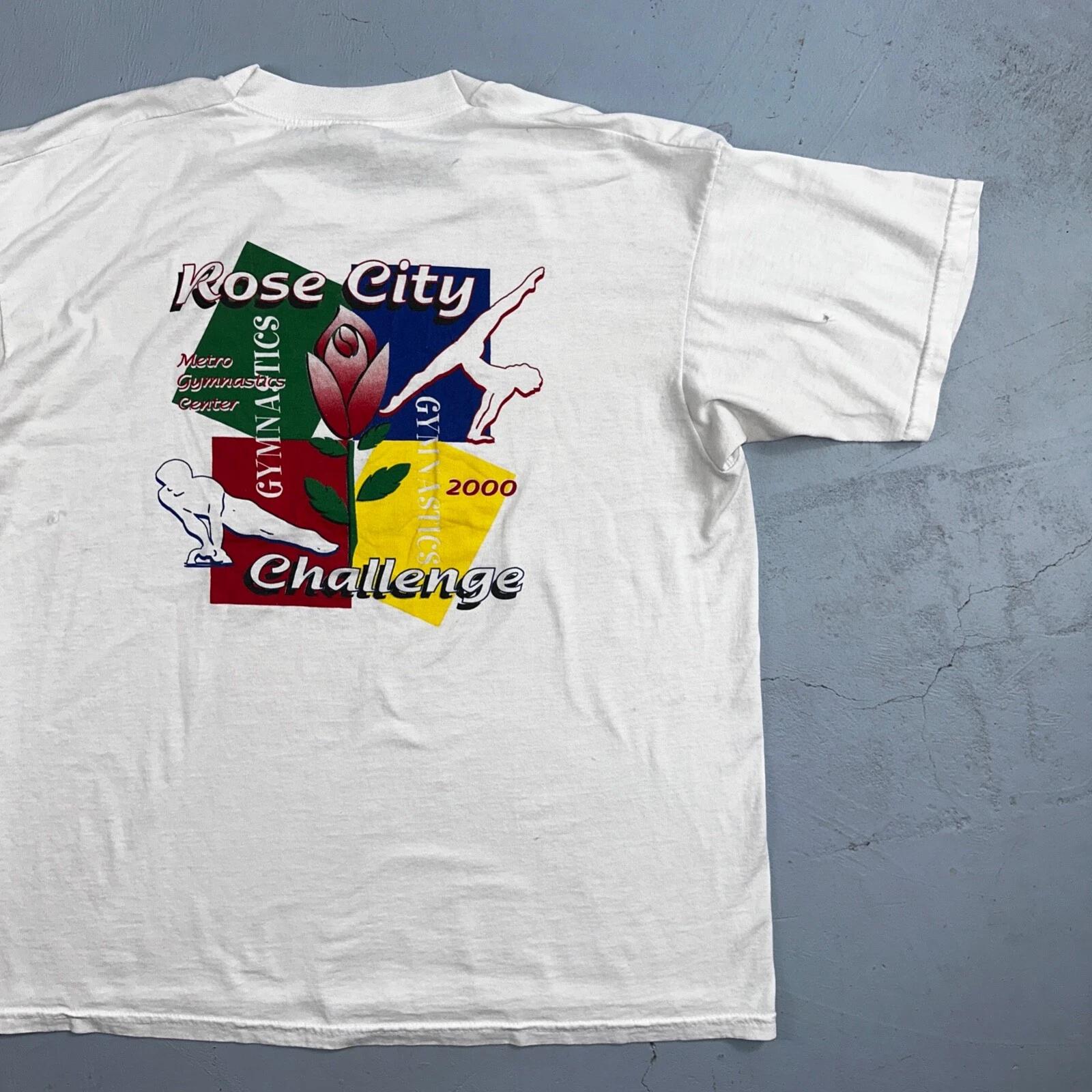 Portland Rose City 2000 Challenge VTG T Shirt Gymnastics Oregon Insurance Family 3XL