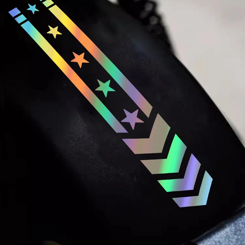 Motorcycle Fender Stickers Scooter Refit Striped Vinyl Decals Waterproof Safety Warning Tape Moto Styling Decoration Accessories
