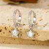 MODIAN D Round Moissanite Ear Buckles 925 Silver Fashion Stars Hoop Earrings For Women Wedding Jewelry Gifts