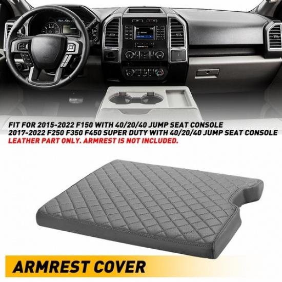Gray Jump Seat Center Console Lid Armrest Cover Pad Fit 2015- F150 F250 F350