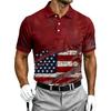 Men's Short Sleeve Polo Shirt Button Down Collar Halloween Themed Printed Casual Golf Polo Shirt for Outdoor Activities