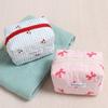 Plaid Bow Makeup Bag, Quilted Cherry Cosmetic Pouch, Student Lightweight Storage, Portable And Multifunctional