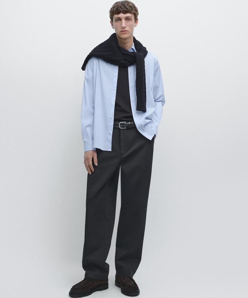 Masimodutti Cotton Blend Stretch Shirt