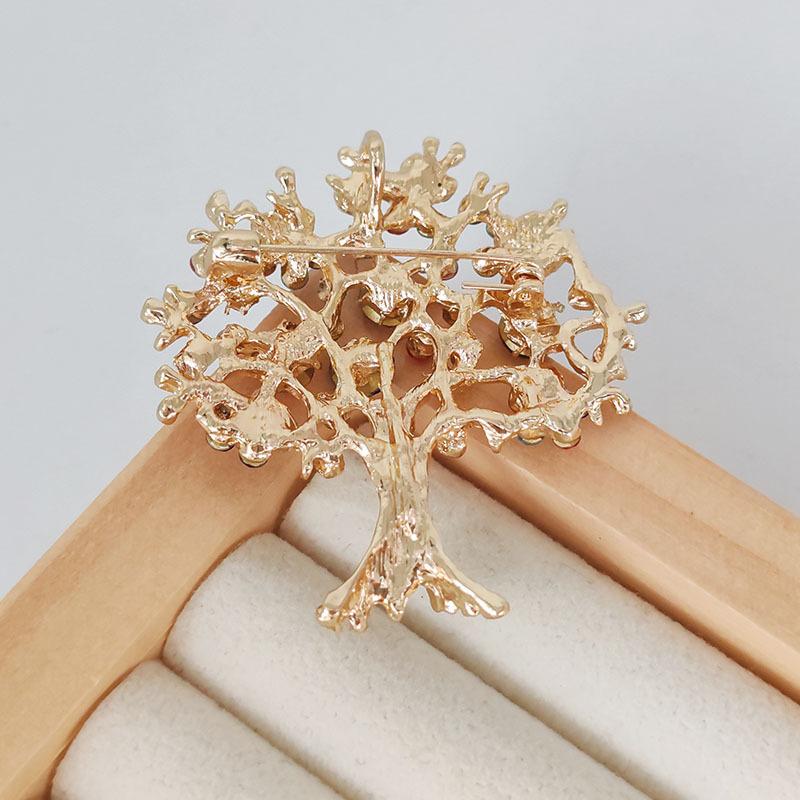 Glänzende Strass-Geldbaum-Broschen für Frauen, Pflanzen-Anstecker, Büro, lässige Accessoires, Geschenke