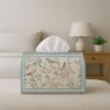 2D Flat, 1pc Vintage Botanical Tissue Box Cover - Bird Pattern Napkin Holder for Home, Kitchen, and Car Decor | Multi-Functional Fabric Tissue Dispens