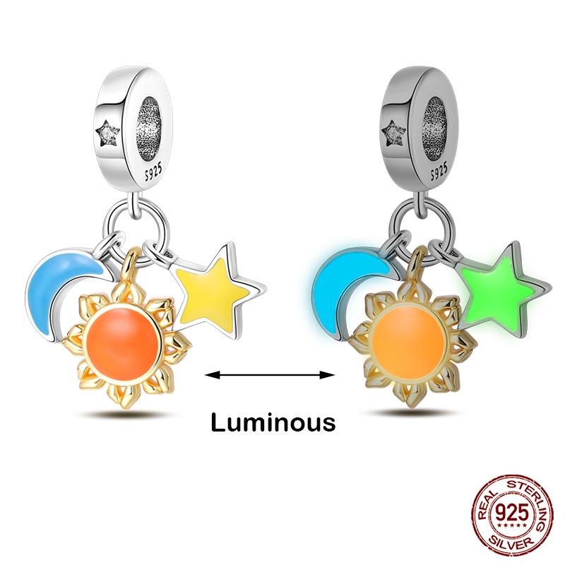 Kupferfarbene Im Dunkeln leuchtende Glühwürmchen Honigbiene Stern Anhänger Perlen Passen Qikaola Original Armbänder Feiner DIY Schmuck Geschenk