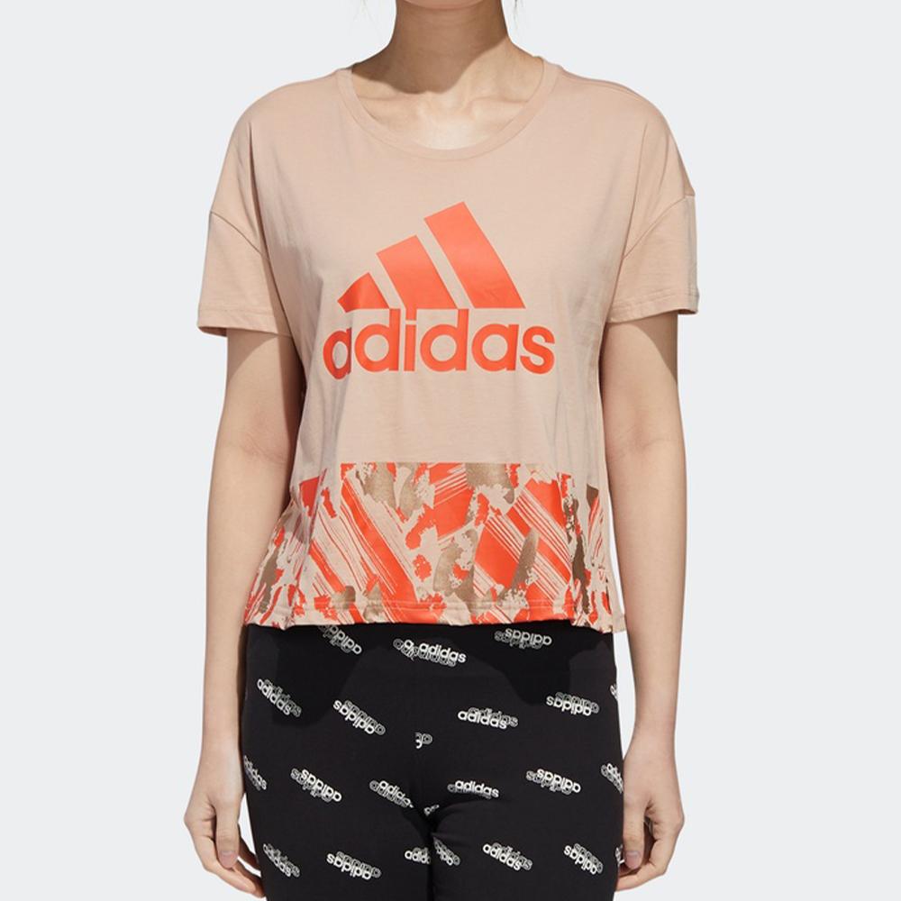Adidas Training Sports Short-Sleeve T-Shirt Women Tops Pink GG3417