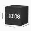 Wooden Digital Alarm Clock with Temperature LED Clock Art Ornament USB/Battery Powered Bedroom Table Clock for Office Room Decor