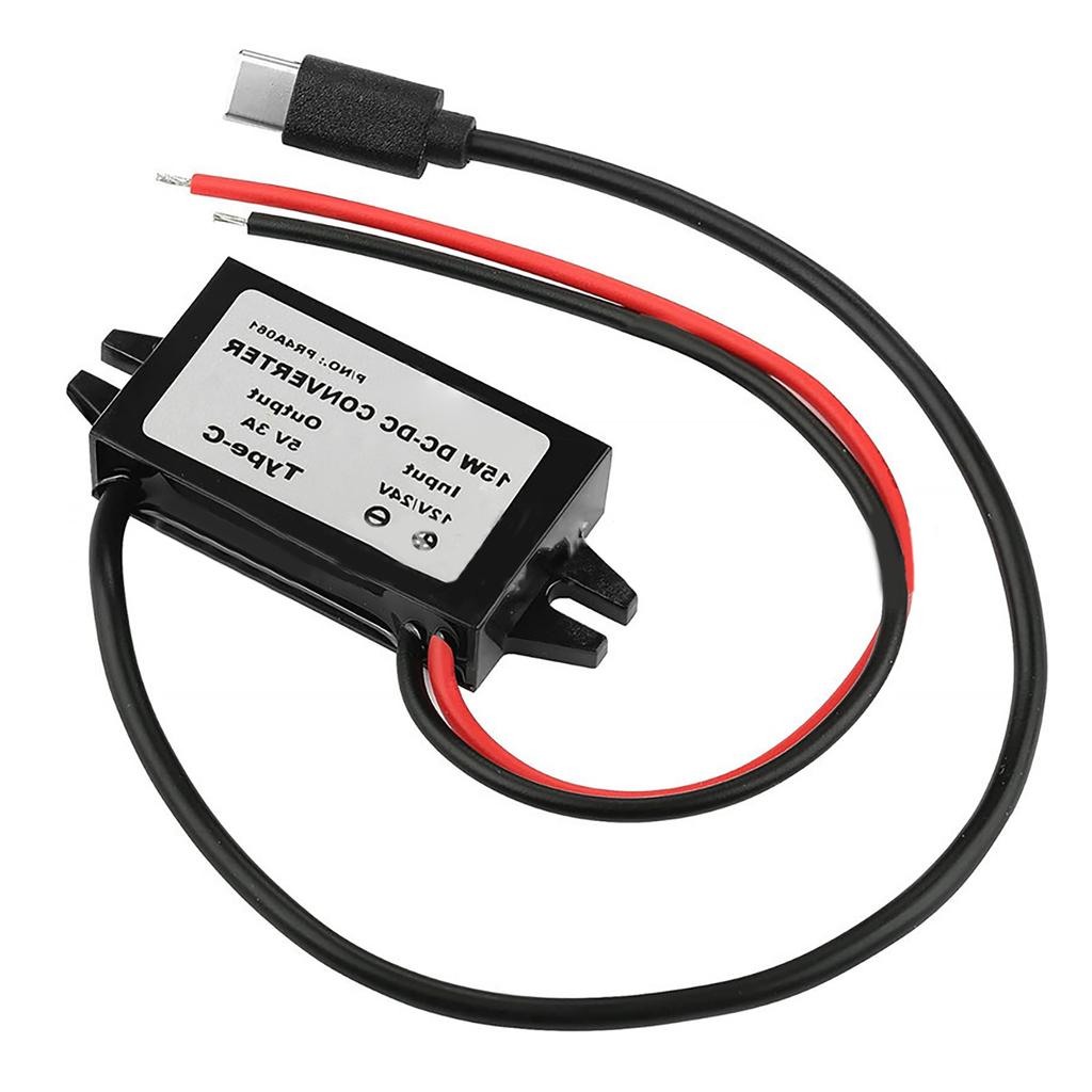 DC 12V 24V To 5V USB C 5A Step Down Converter Waterproof Power Adapter High Efficiency Power Adapetr 15W for Car Devices