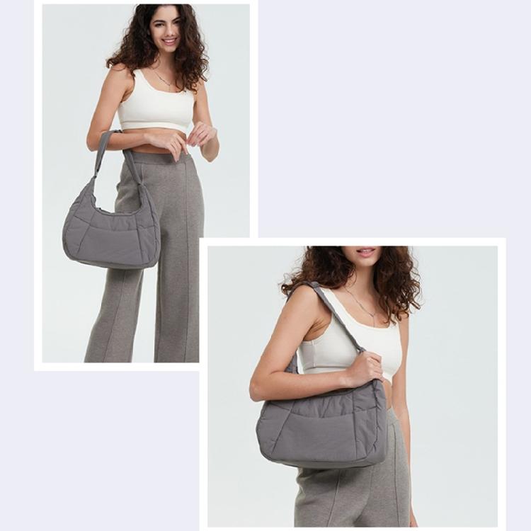 Fashion Underarm Bag for Women Versatile Shoulder Bag Solid Color Armpit Bag