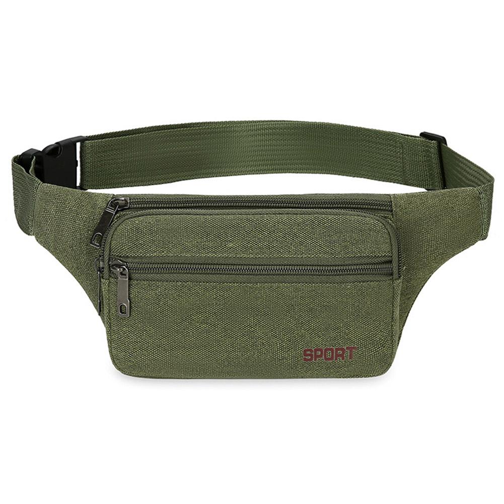 

Canvas Messenger Bag Lightweight Waist Bag Elastic with Zipper for Outdoor Sport