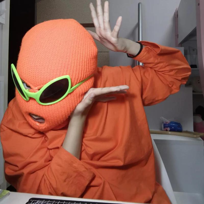 WTEMPO Unisex Full Cover Skiing Face Mask Hats 3 Holes Winter Windproof Cold-proof Knit Beanie Hip Hop Winter Warm Caps