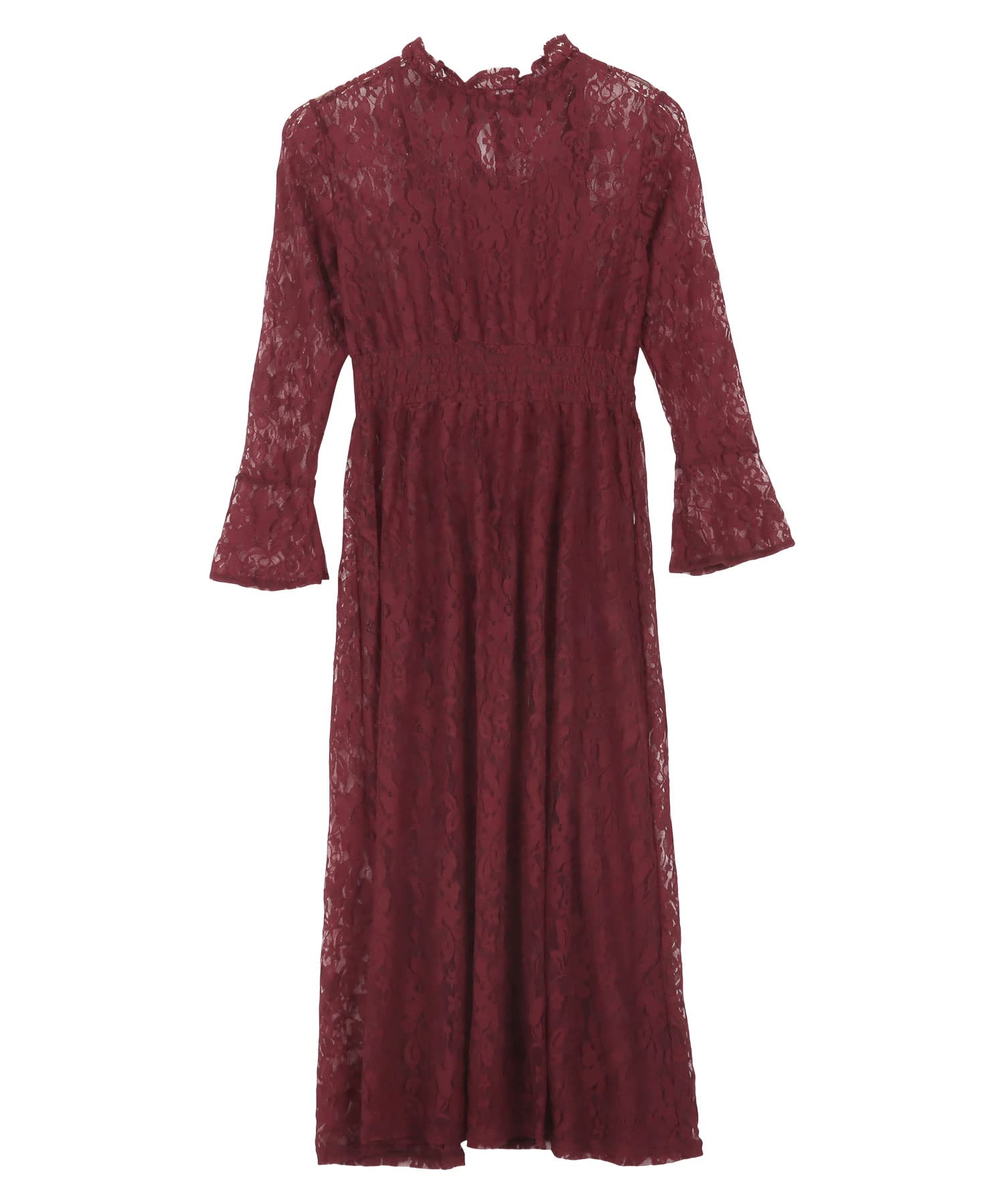 

[Kobe Lettuce] [Petit Lettuce] All-lace Occasion Flare Dress with Inner [E3221] Free Size Bordeaux