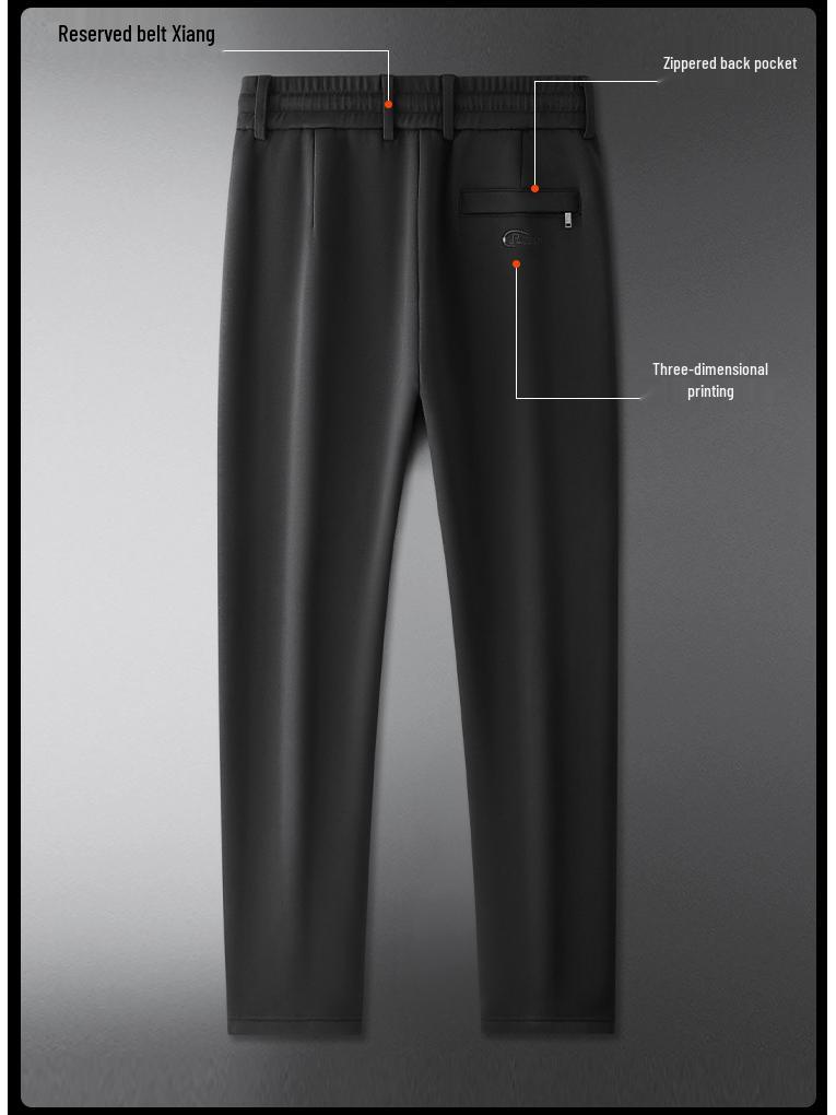 Men's Thickened Fleece-Lined Lambswool Winter Sweatpants - Warm Cotton Outerwear Pants, 86