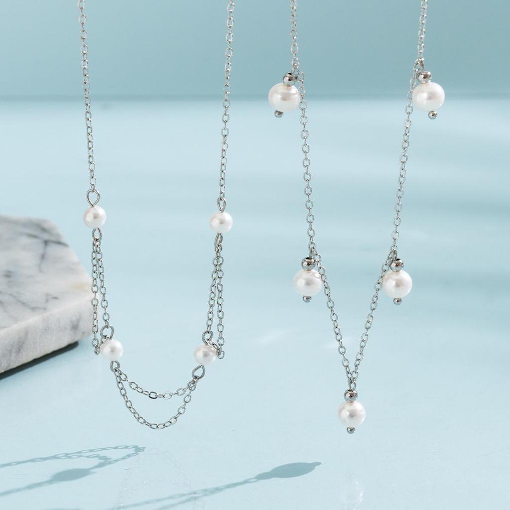Elegant Colorfast French Style Freshwater Pearl Necklace for Women