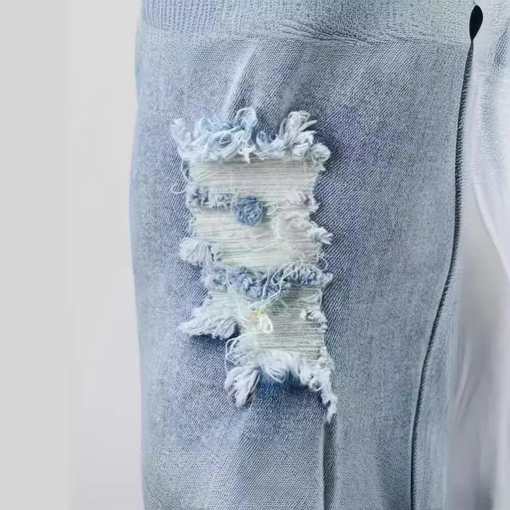 Fashionable Washed Jeans For Men Intentional Holes Cross-border Trade Direct Supplier One Piece Agency Shipment