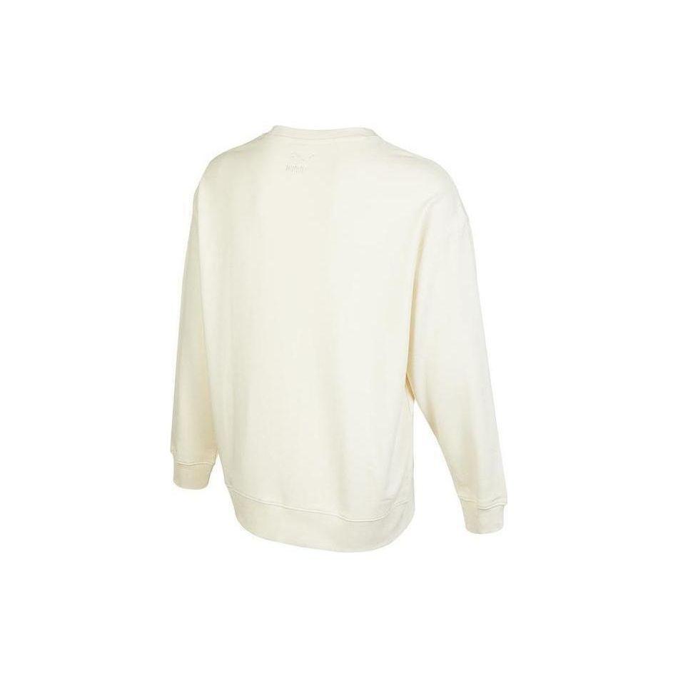 Puma Tiger Head Embroidered Crewneck Sweatshirt Unisex Sweatshirt White 539756-97