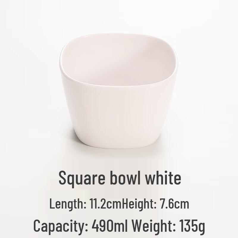 Handon White Melamine Square Bowls - Set of 5