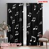 2pcs,2D Plane Printing Light Filtering Curtains Musical Notes Dance 100% Polyester (without Rod) Festive for Bedroom Living Room