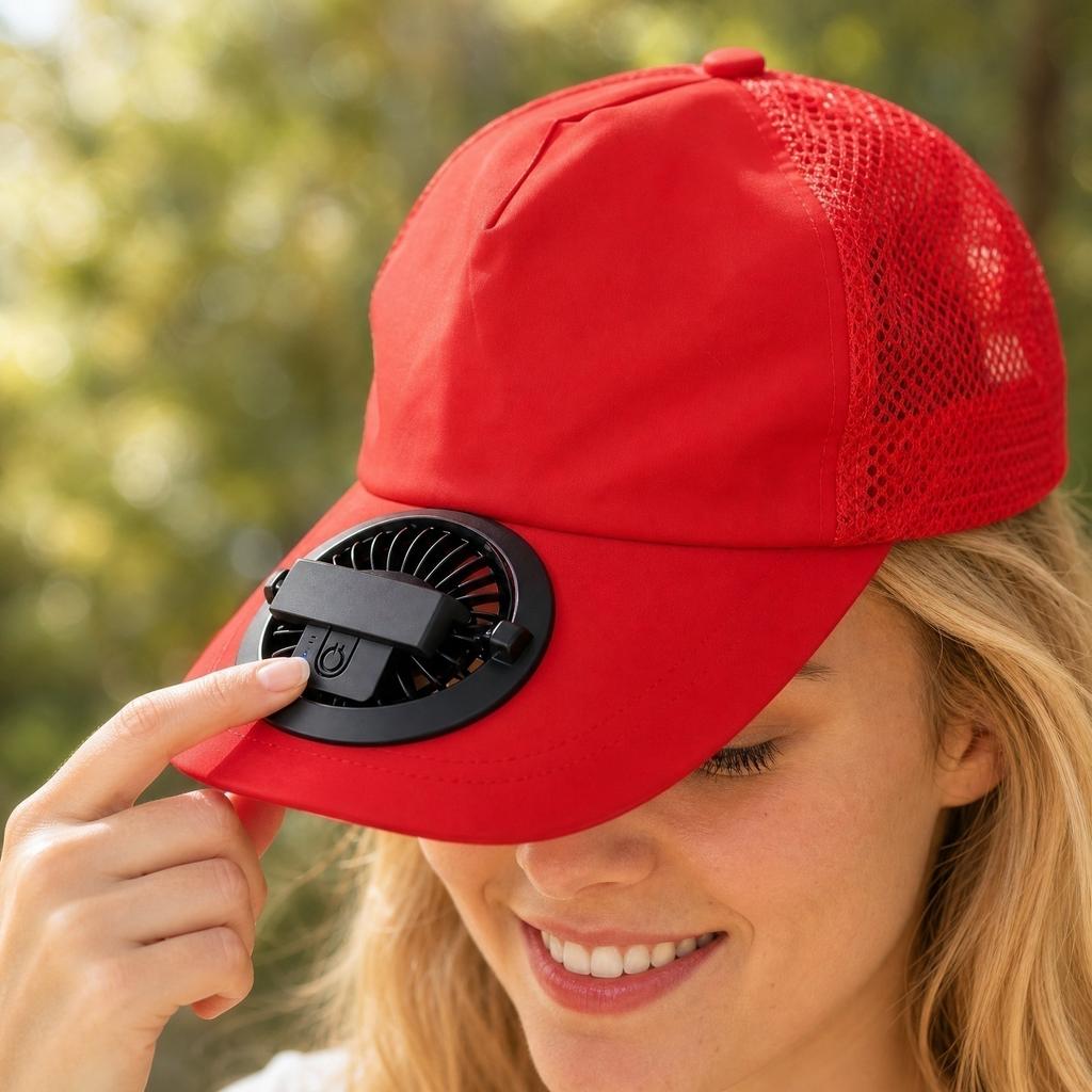 Summer USB Rechargeable Fan Hat Adjustable Outdoor Baseball Cap with Three-Speed Fan for Adult Men and Women Sun Protection Breathable Mesh