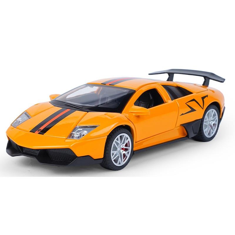 

1/32 Lamborghini Murcielago LP670-4 SV Alloy Muscle Car Модель Звук и Свет Детская Игрушка Коллекционные Изделия Подарок На День Рождения оранжевый