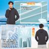 DMFU Men's Long Sleeve Rash Guard, Zip-Up Hoodie, UV Protection, Perfect for Pool, Beach, and Beach Use, Cooling, Quick-Drying, Summer Wear