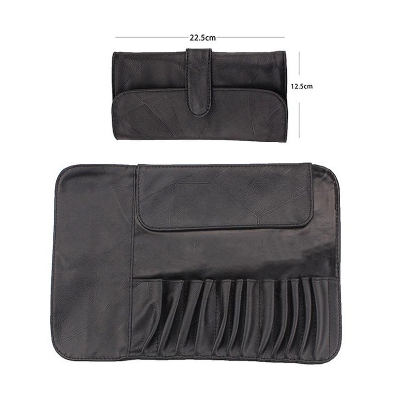 12/14/18 Hål Sminkborstväska Funktionell Kosmetikaväska Reseorganisatör Sminkborstar Skydd Sminkverktyg Rullväska