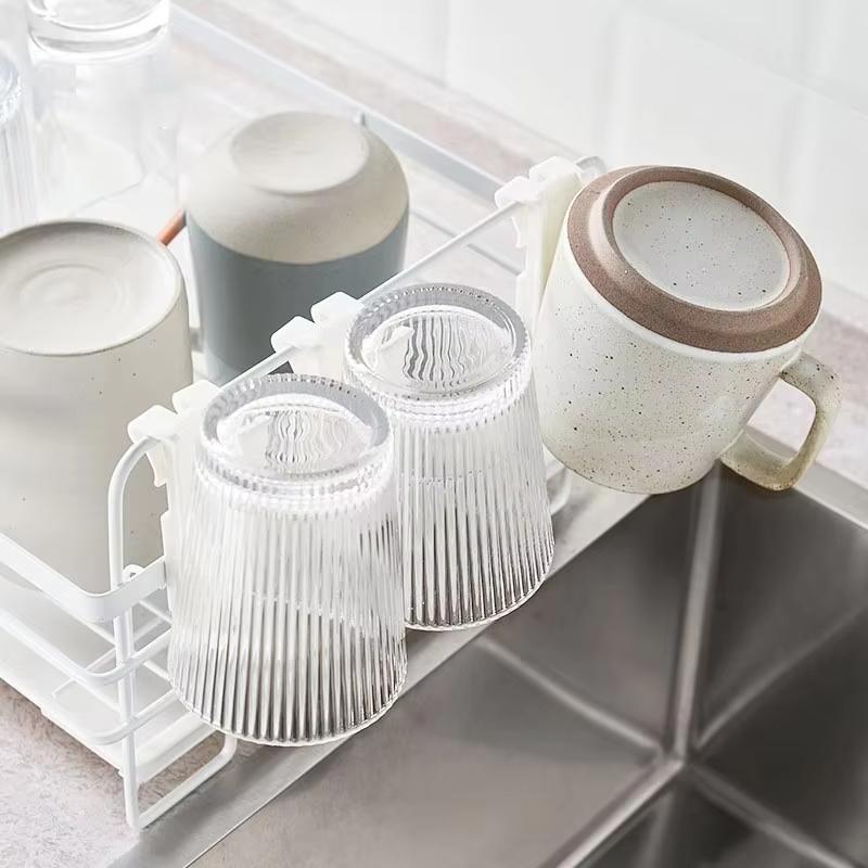 2/4Pcs Cup Hanging Rack Home Wall-mounted Upside-down Draining Cup Multifunctional Storage Rack Nail-free Drinking Living Room