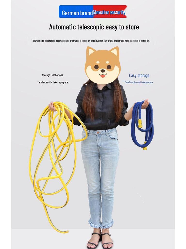 High-Pressure Car Wash Water Gun with Telescopic Hose and Powerful Nozzle for Home Use