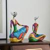 Arte Abstrata, Pintura a Óleo, Escultura de Retrato Feminino, Artesanato em Resina, Escultura de Personagem Leitor, Presente de Decoração para Sala de Estar