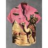 Men's Summer Fashion Printed Short-Sleeve Shirt, Casual Retro Men's Trendy Lapel Casual Top, Hawaiian Shirt
