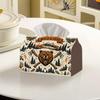 1pc 2D Flat Printing Wild Free Style Bear And Mountain Landscape Tissue Box, Suitable for Outdoor Camping, Forest Theme Party, Mountain Resident Hoste