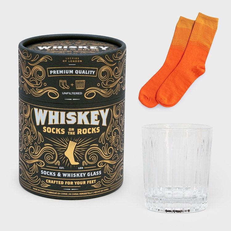 Whiskey Glass and Socks Gift Set for a Man Gadget Drinks Drinks
