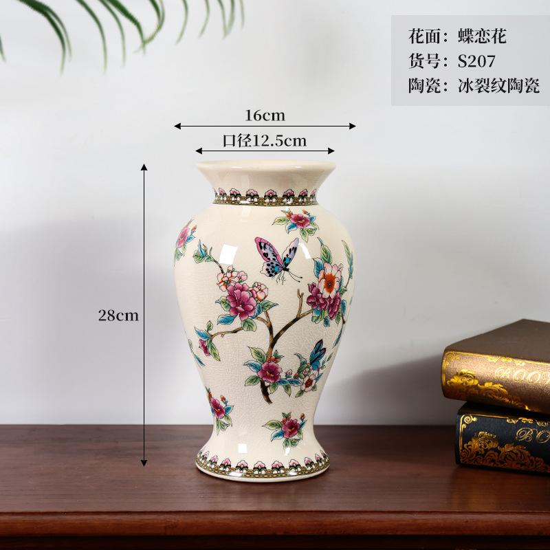 

Ваза американская керамика высокого класса сине-белый фарфор гостиная декоративная цветочная композиция легкая роскошь большой орнамент