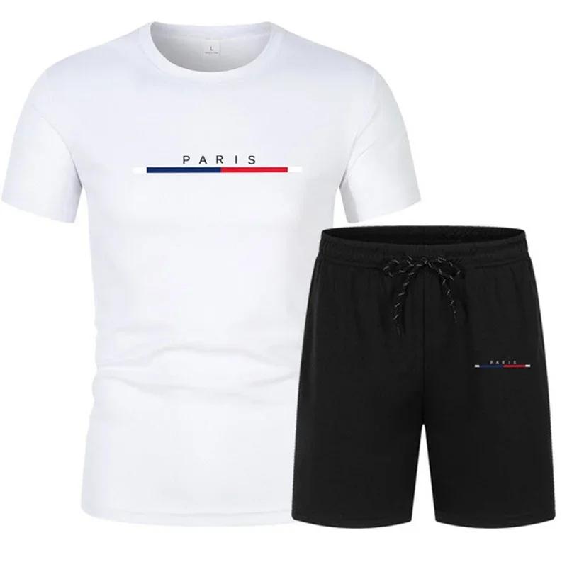 Fashionable Casual Two-piece Sportswear Quick-dry T-shirt Paired with Shorts Men's Breathable Sports Training Suit