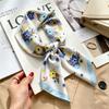 1116 Spring and Summer New Small Fresh Literary Flower Small Square Scarf Female Ins Imitation Silk Versatile Silk Scarf Headscarf