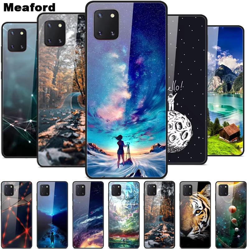 For Coque Samsung Note 10 Lite Case Tempered Glass Planet Space Cover for Samsung Galaxy Note10 Lite Case S10 Lite Glass Case